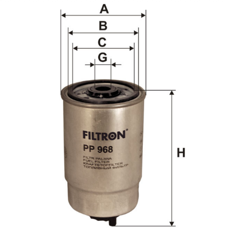 PP968 Фильтр топливный Filtron - detaluga.ru