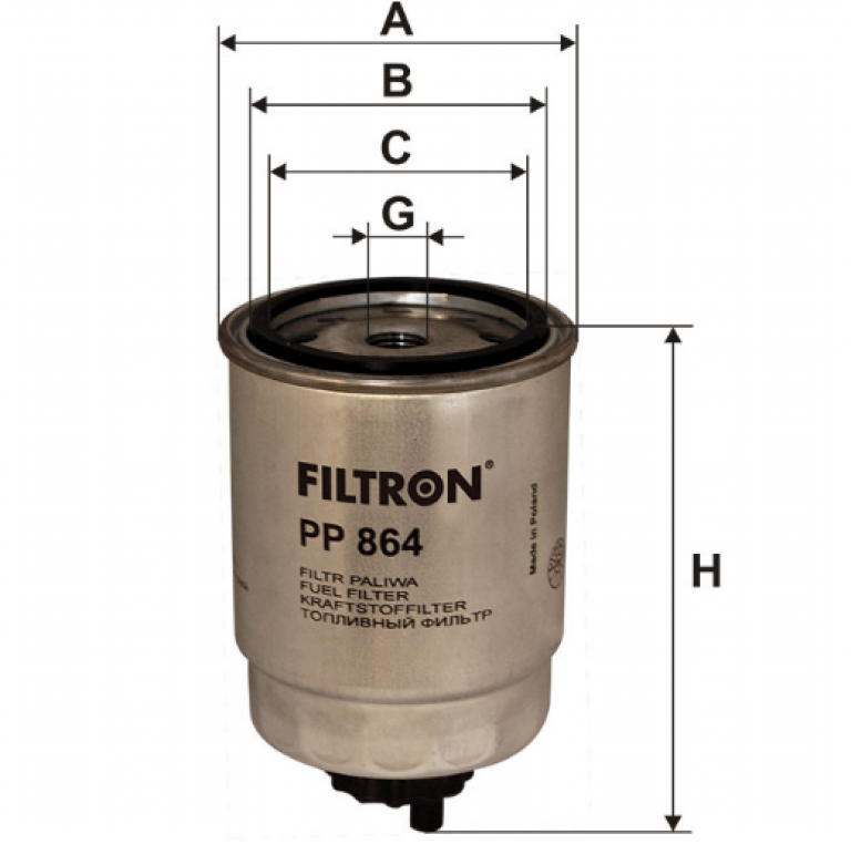 PP864 Фильтр топливный Filtron - detaluga.ru