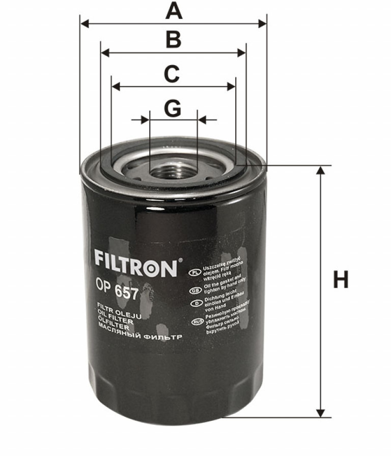 OP657 Фильтр масляный Filtron - detaluga.ru