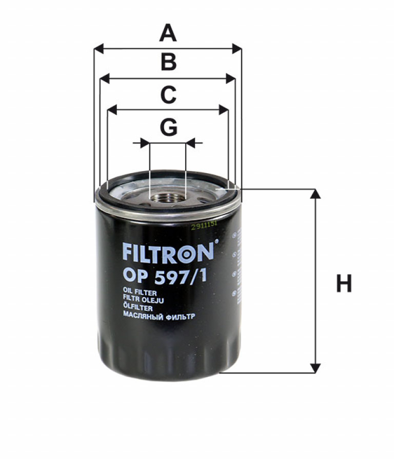 OP5971 Фильтр масляный Filtron - detaluga.ru