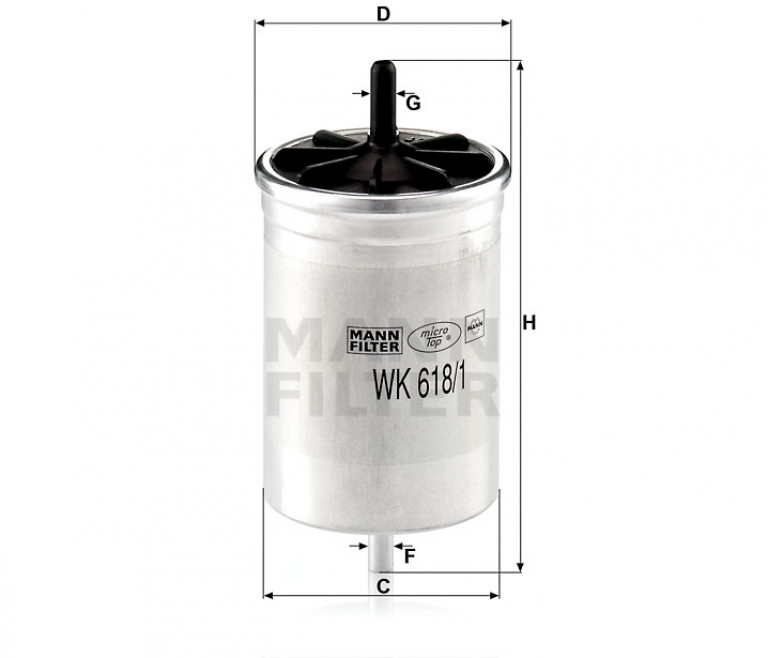 WK6181 Фильтр топливный Mann - detaluga.ru