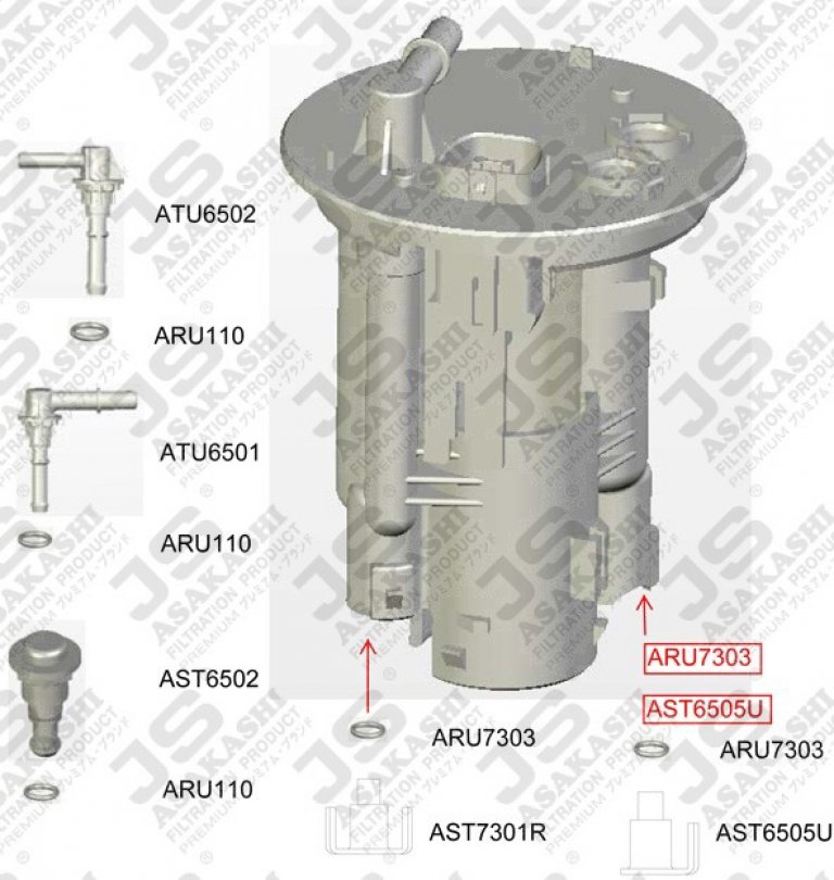 FS6505U Фильтр топливный JS ASAKASHI - detaluga.ru