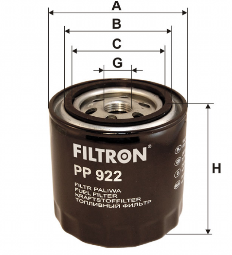 PP922 Фильтр топливный Filtron - detaluga.ru