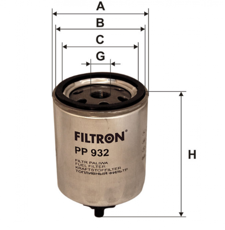 PP932 Фильтр топливный Filtron - detaluga.ru