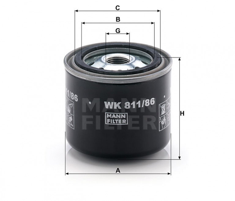 WK81186 Фильтр топливный Mann - detaluga.ru