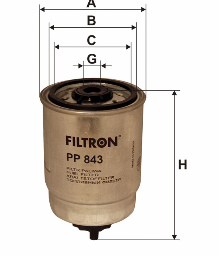 PP843 Фильтр топливный Filtron - detaluga.ru