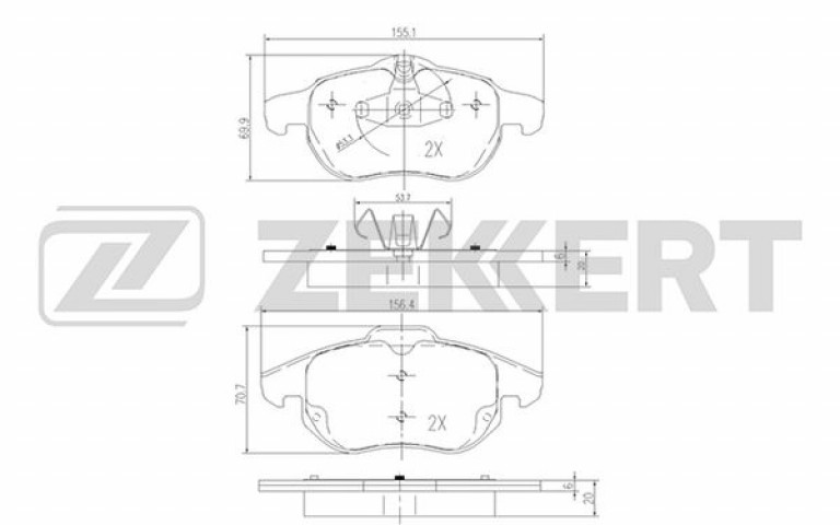 BS2829 Комплект тормозных колодок ZEKKERT - detaluga.ru