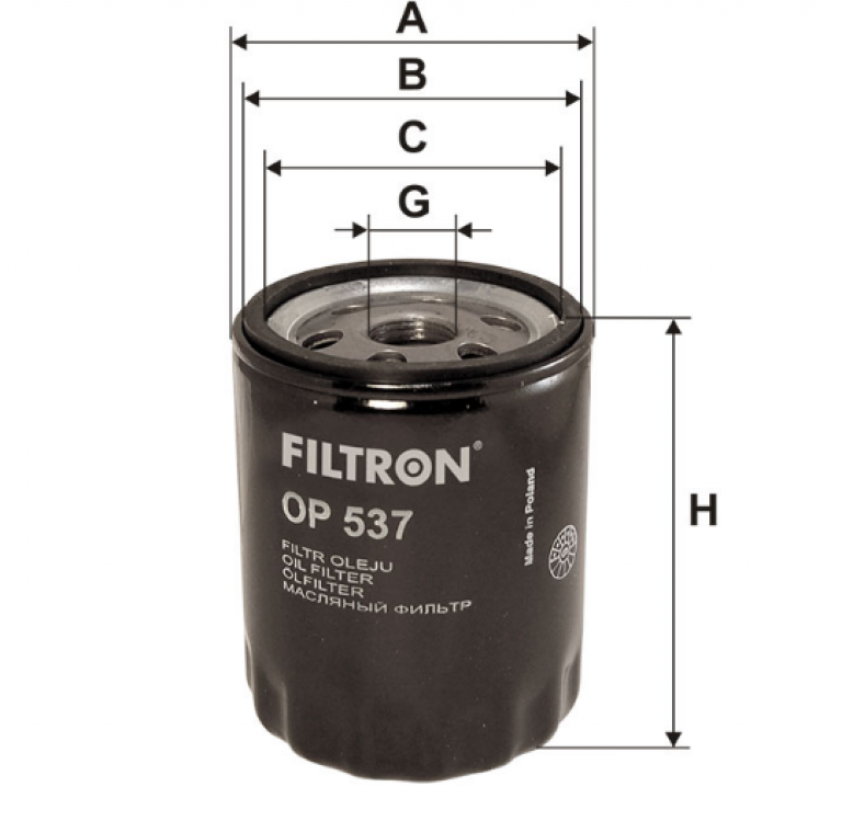 OP537 Фильтр масляный Filtron - detaluga.ru