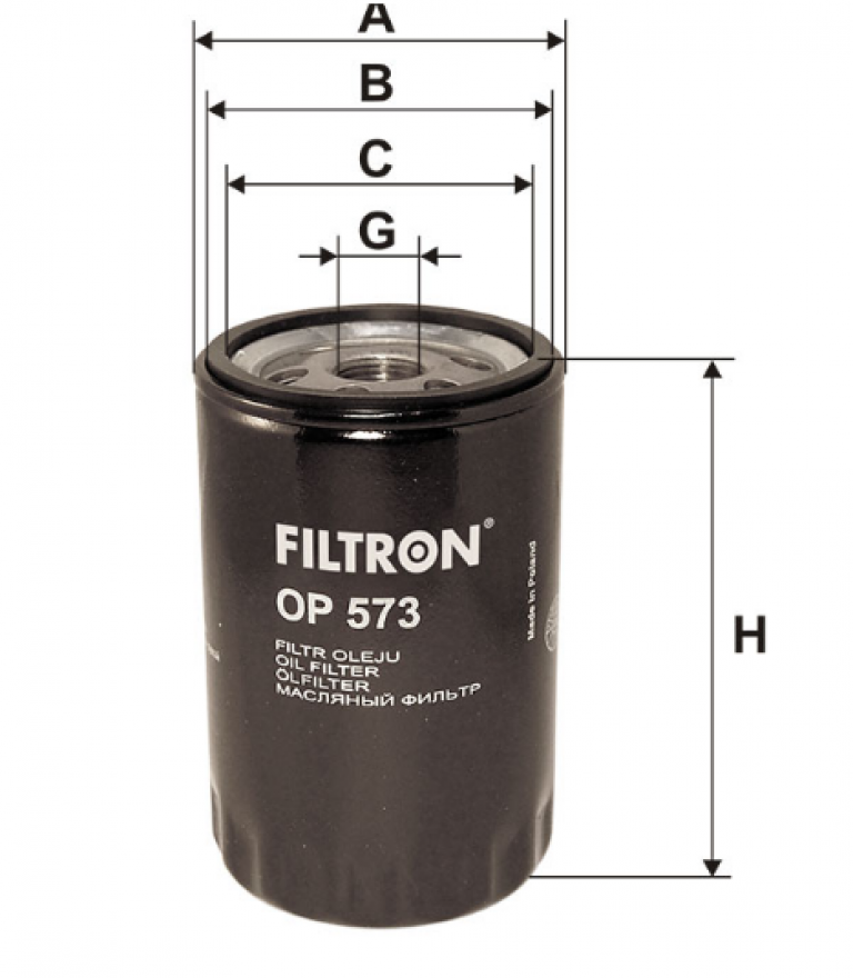 OP573 Фильтр масляный Filtron - detaluga.ru