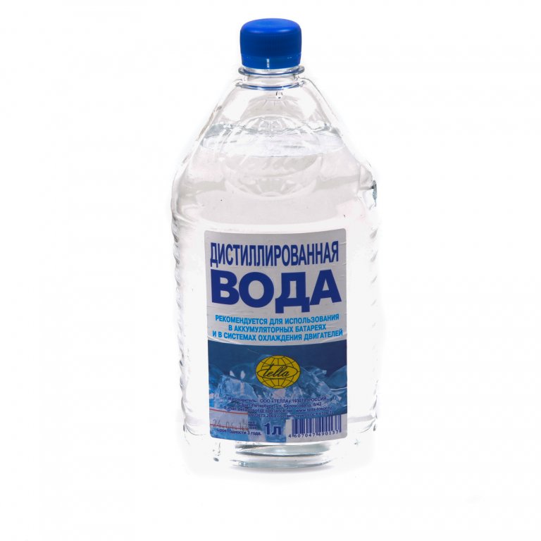 6650 Вода дистиллированная, 1 литр (4607047490137) Телла - detaluga.ru