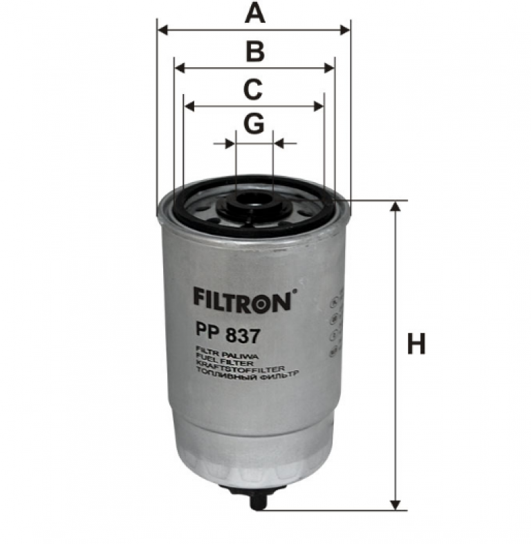 PP837 Фильтр топливный Filtron - detaluga.ru