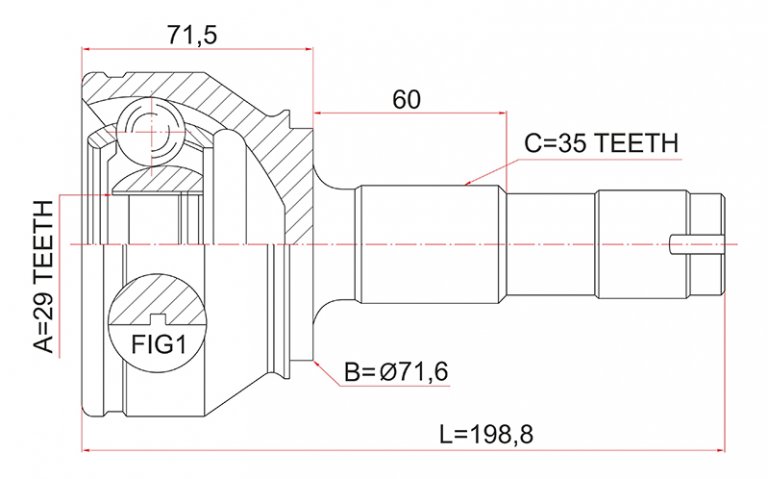 PG03 Шрус наружний Sat - detaluga.ru