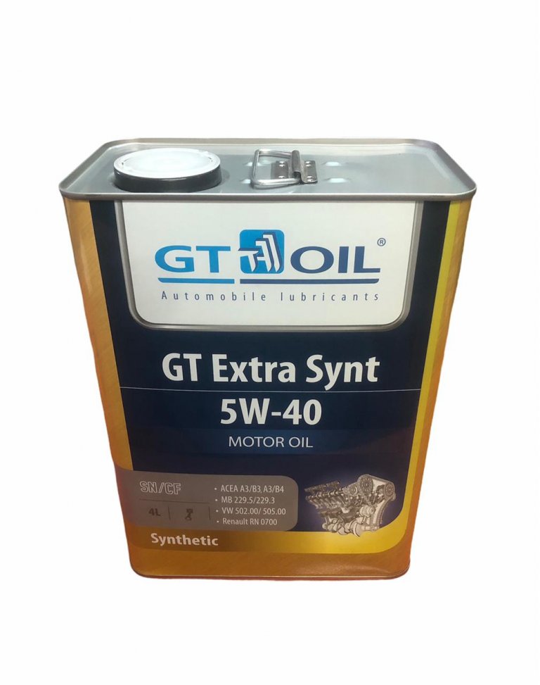 8809059407417 Моторное масло GT Extra Synt SAE 5W-40 (4л) GT OIL - detaluga.ru