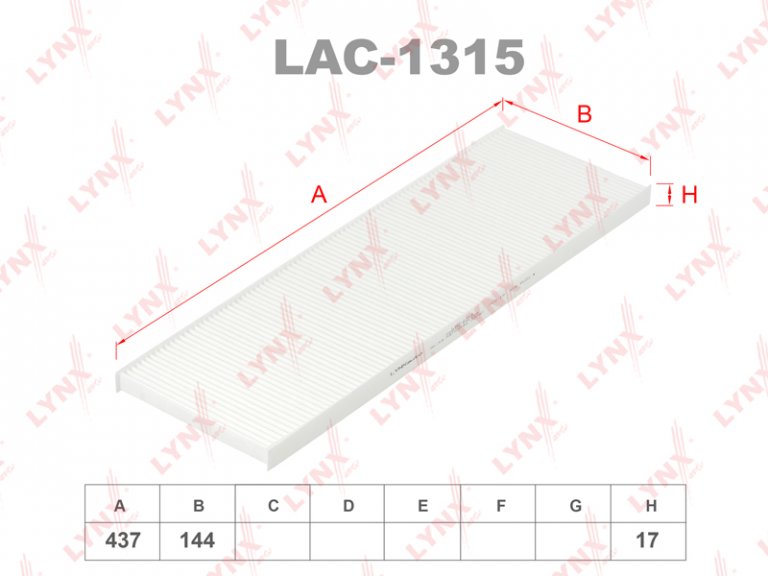 LAC1315 Фильтр салона Lynx - detaluga.ru