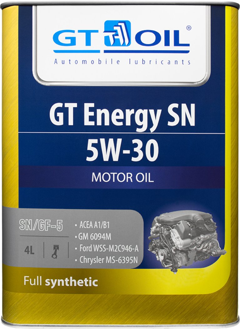 8809059407257 Масло моторное синтетическое "GT Energy SN 5W-30", 4л GT OIL - detaluga.ru